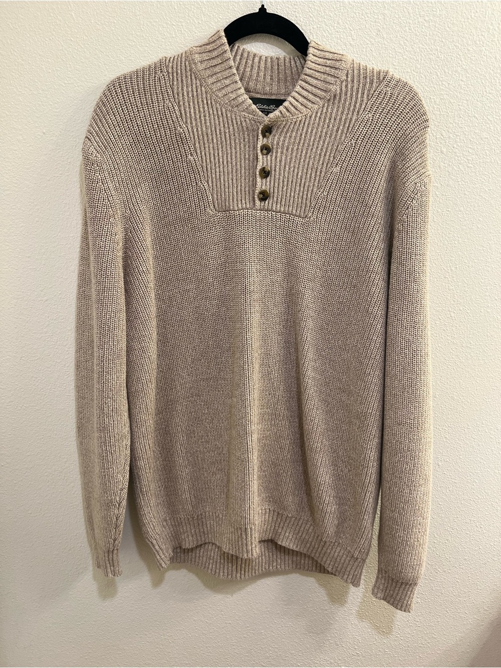 EDDIE BAUER Men's Vintage Chunky Henley Sweater